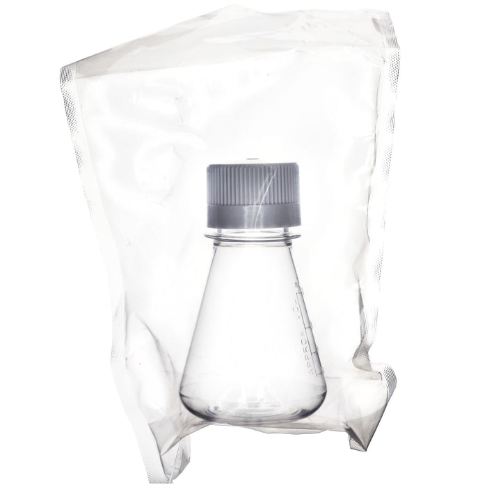 Eisco - Pack of 24, 125mL Sterile PETG Erlenmeyer Flasks, Non-Vented, Flat Bottom, Lab-Grade, Gamma Sterilized, USP Class VI, Ideal for Cell Culture, Biopharmaceutical Processing, Chemical Storage