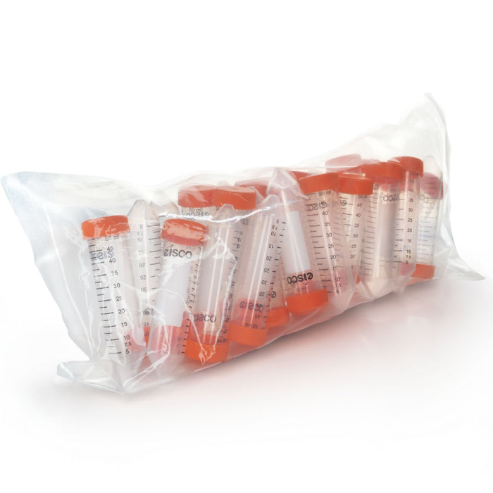 Eisco - Pack of 25, 50mL Non-Sterile Centrifuge Tubes, Polypropylene, Flat Cap, Lab-Grade