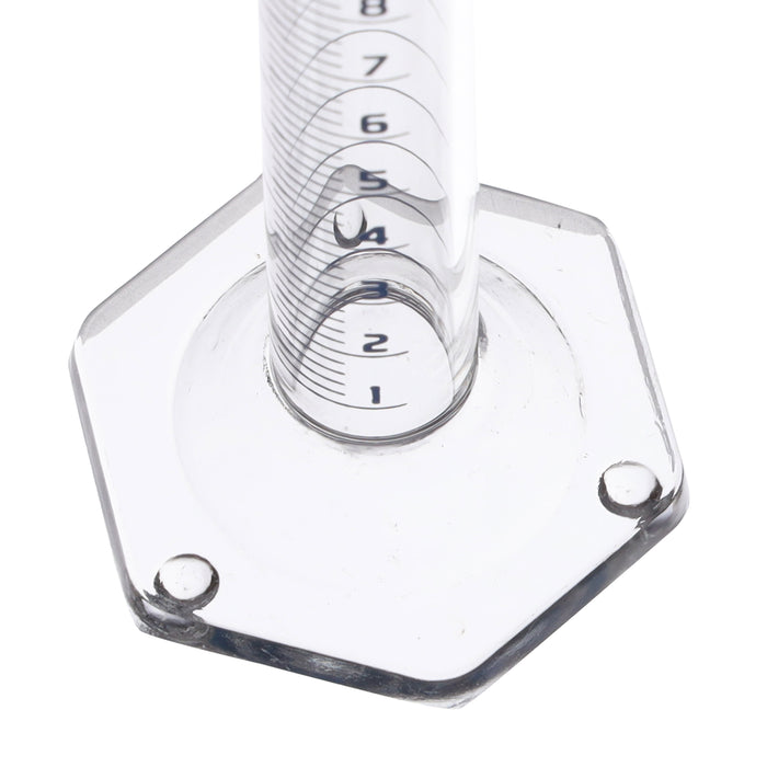 Graduated Cylinder, 10ml - Class A - Blue Graduations - Hexagonal Base