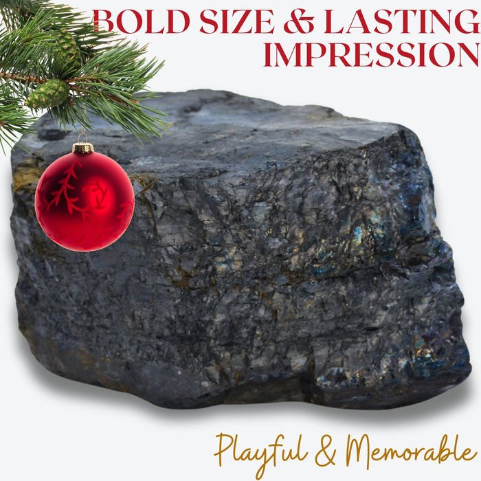 12lb Gigantic Lump of Coal – For Exceptionally Naughty People - Gift for Perpetual Pot Stirrers - Christmas Coal, Coal Christmas Gift - Holiday Joke for Christmas Parties, Secret Santa, White Elephant