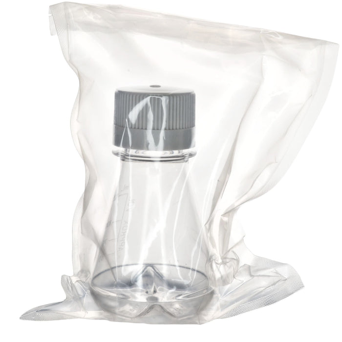 Eisco - Pack of 24, 125mL Sterile PETG Erlenmeyer Flasks, Non-Vented, Baffled Bottom, Gamma Sterilized, USP Class VI, Lab-Grade, Chemical Storage, Cell Culture, Mixing