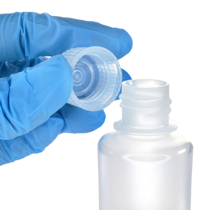 Eisco - Pack of 12, 30mL Narrow Mouth Polypropylene Reagent Bottles with Polypropylene Caps, Autoclavable, Translucent, Non-Sterile, Leak-Proof, 0-135°C Temperature Range, Ideal for Lab Storage and Transport
