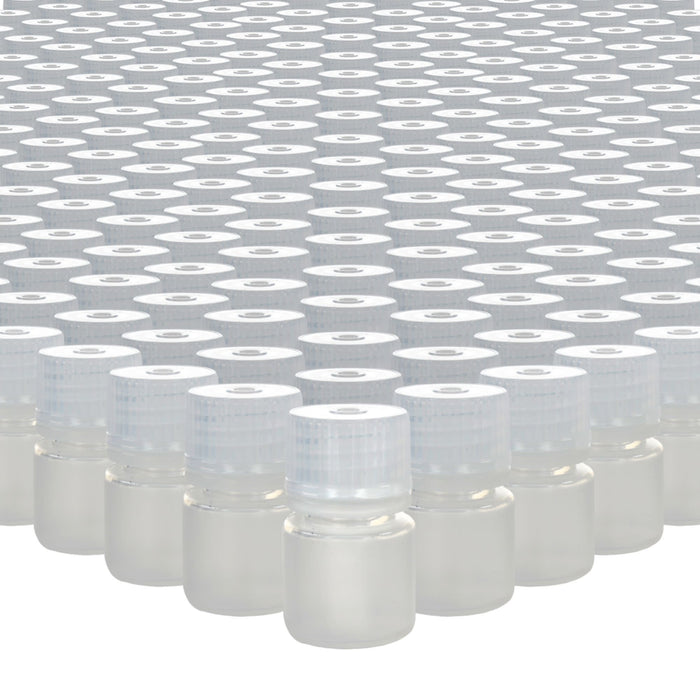 Eisco - Bulk Pack of 2000, 8mL Narrow Mouth Polypropylene Translucent Reagent Bottles with Polypropylene Caps, Non-Sterile, Autoclavable, Leakproof, Laboratory Storage Bottles, 0-135°C Temperature Range