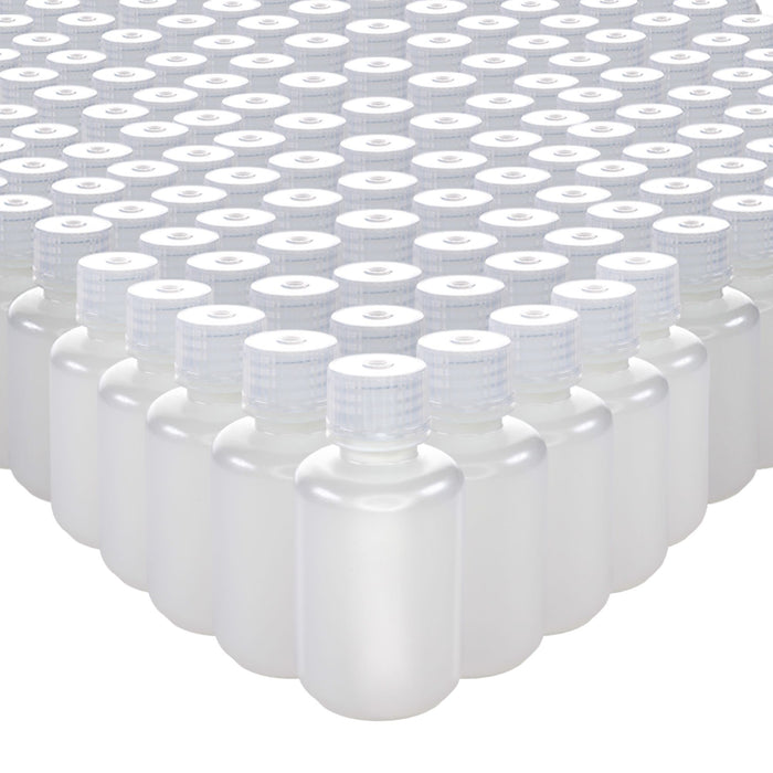 Eisco - Bulk Pack of 1000, 60mL Narrow Mouth HDPE Translucent Reagent Bottles with Polypropylene Caps, Non-Sterile, Leak-Proof, Chemical Resistant Laboratory Storage Bottles, -100 to 120°C Temperature Range