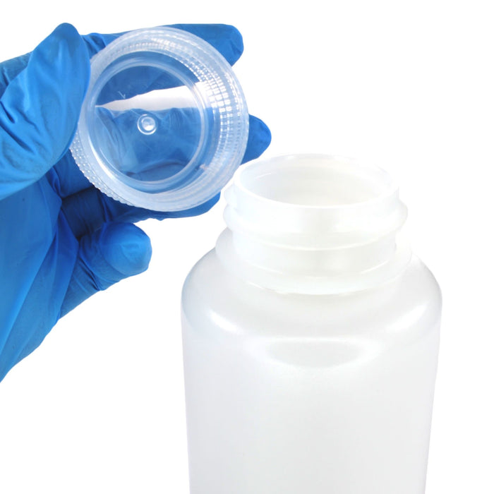 Eisco - Bulk Pack of 250, 250mL Wide Mouth HDPE Reagent Bottles with Polypropylene Caps, Non-Sterile, Lab Containers for Chemicals and Samples, -100 to 120°C Temperature Range