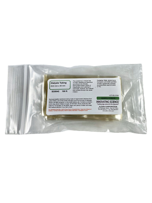 Dialysis Tubing, 100ft/Roll - 45mm (1.77") Wide - 12,000 to 14,000 Dalton Threshold