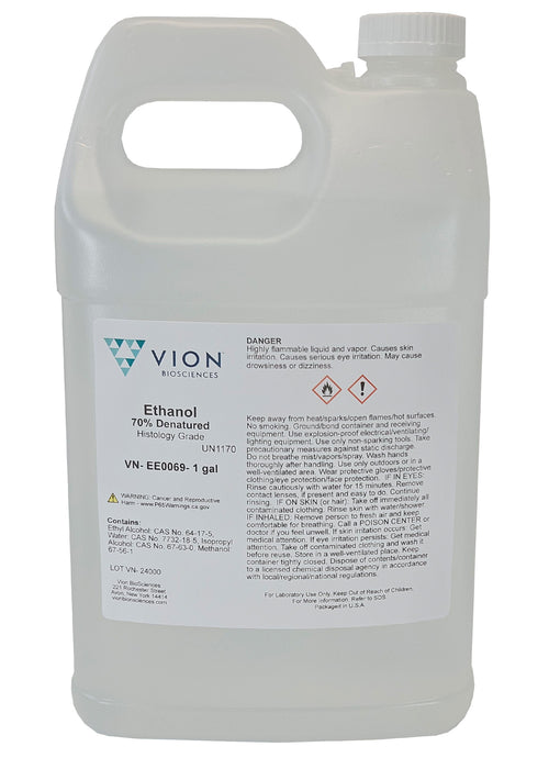 Ethanol 70% 1 Gallon Case of 4 - Histology Specimen Storage Solution