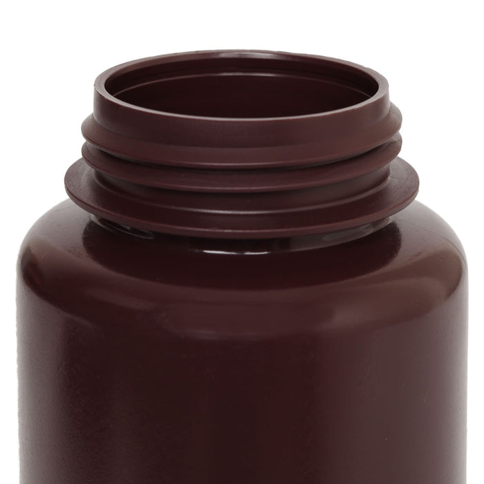 Eisco - Pack of 12, Sterile 500mL Wide Mouth Amber HDPE Reagent Bottles with Polypropylene Caps, Leak-Proof, UV Light Protection for Laboratory Samples, -100 to 120°C, Durable Chemical-Resistant Lab Containers