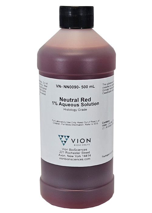 Neutral Red Stain 1% Aqueous Solution 500mL - Cell and Tissue Differentiation Dye