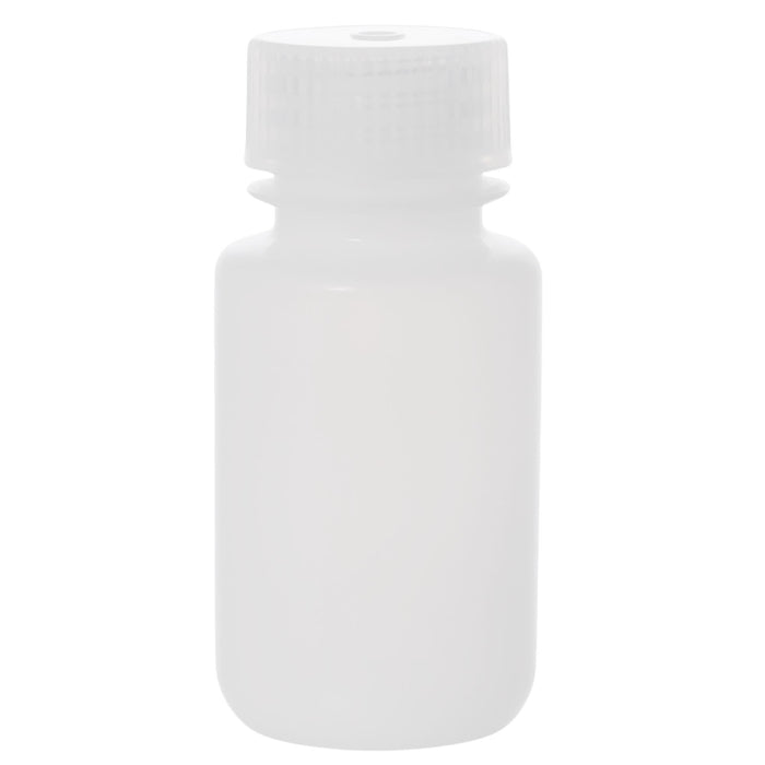 Eisco - 60mL Wide Mouth HDPE Reagent Bottles with Polypropylene Caps, Non-Sterile, Pack of 12, Translucent Leakproof Laboratory Containers, -100 to 120°C Temperature Range
