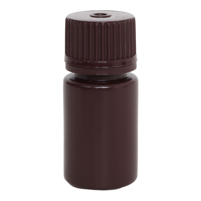 Eisco - Bulk Pack of 2000 15mL Narrow Mouth HDPE Amber Reagent Bottles with Polypropylene Caps, Non-Sterile, Lab Containers for Light-Sensitive Substances, -100 to 120°C Temperature Range