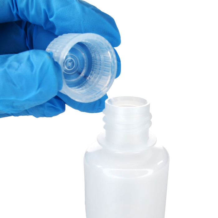 Eisco - Pack of 12, 30mL Narrow Mouth LDPE Translucent Reagent Bottles with Polypropylene Caps, Non-Sterile, Leak-Proof, Chemical Resistant Laboratory Storage Bottles, -100 to 80°C Temperature Range