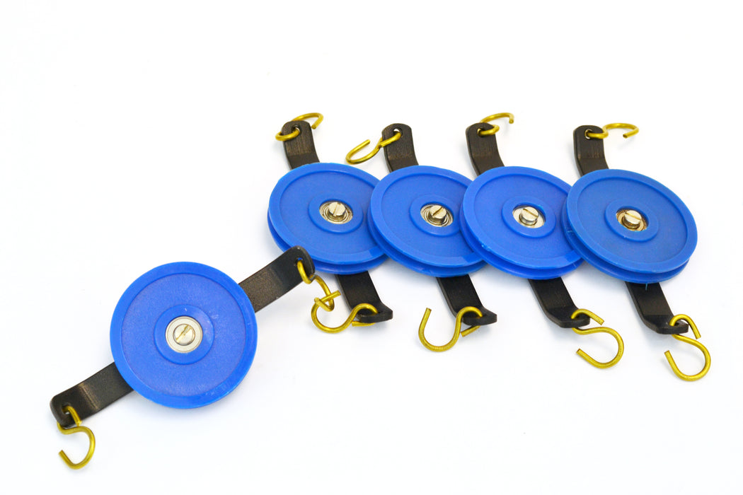 Set of 5 Plastic Pulleys, Single, 50 mm Diameter, Low Friction