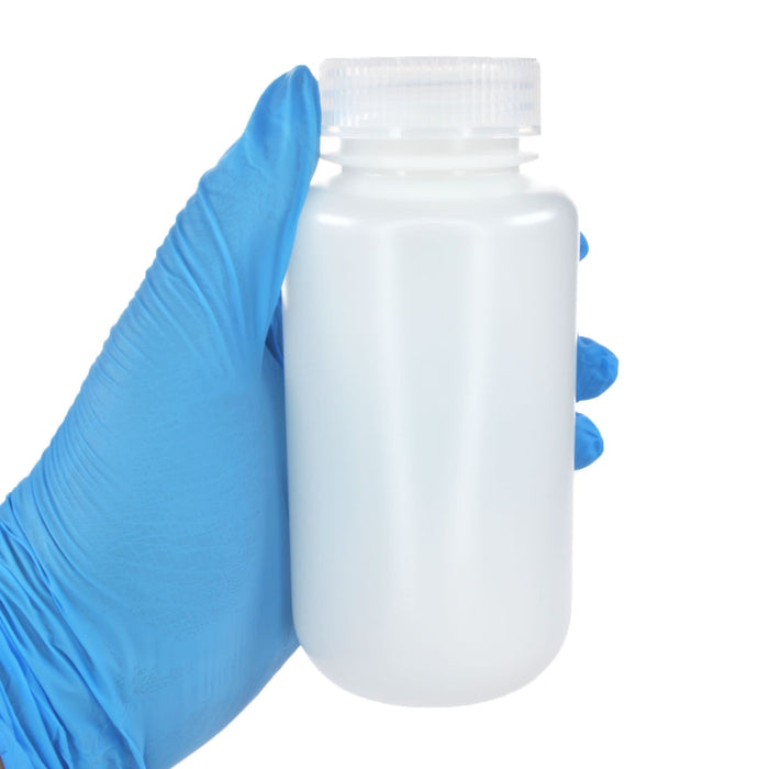 Eisco - Bulk Pack of 250, 250mL Wide Mouth HDPE Reagent Bottles with Polypropylene Caps, Non-Sterile, Lab Containers for Chemicals and Samples, -100 to 120°C Temperature Range
