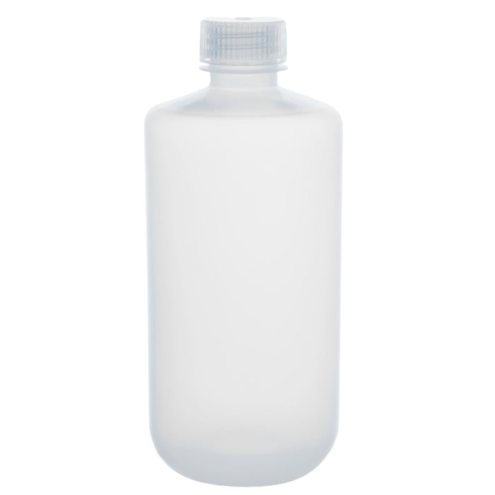 Eisco - Pack of 12, 500mL Narrow Mouth LDPE Translucent Reagent Bottles with Polypropylene Caps, Non-Sterile, Leak-Proof, Chemical Resistant Laboratory Storage Bottles, -100 to 80°C Temperature Range