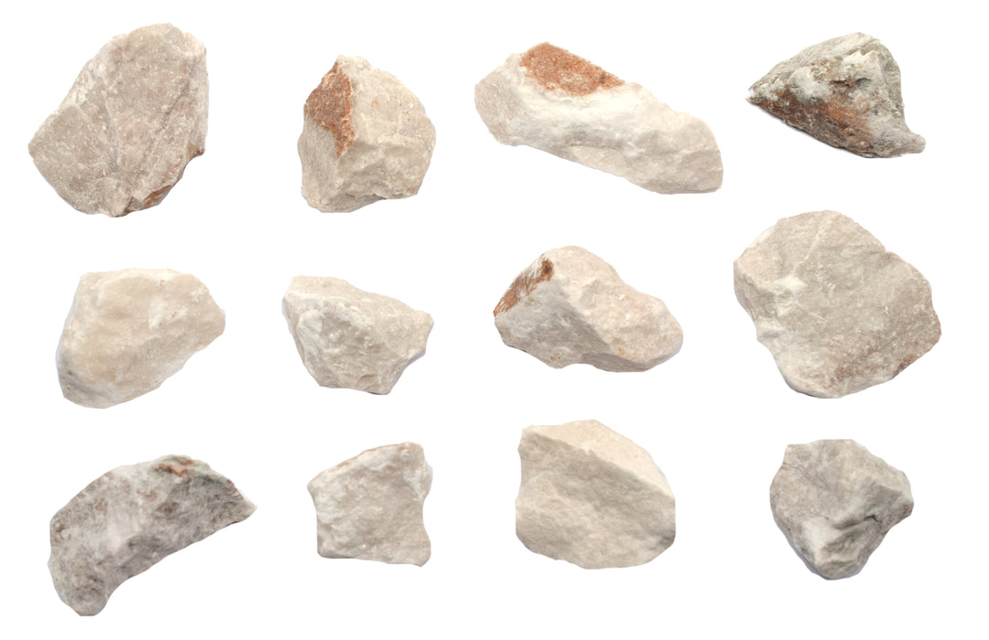 12PK Raw Gypsum, Mineral Specimens - Approx. 1"