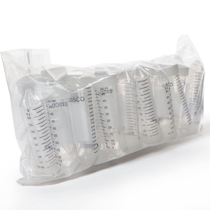 Eisco - Pack of 25, 50mL Non-Sterile Centrifuge Tubes, Polypropylene, Flat Cap, Lab-Grade, Heavy Metal-Free