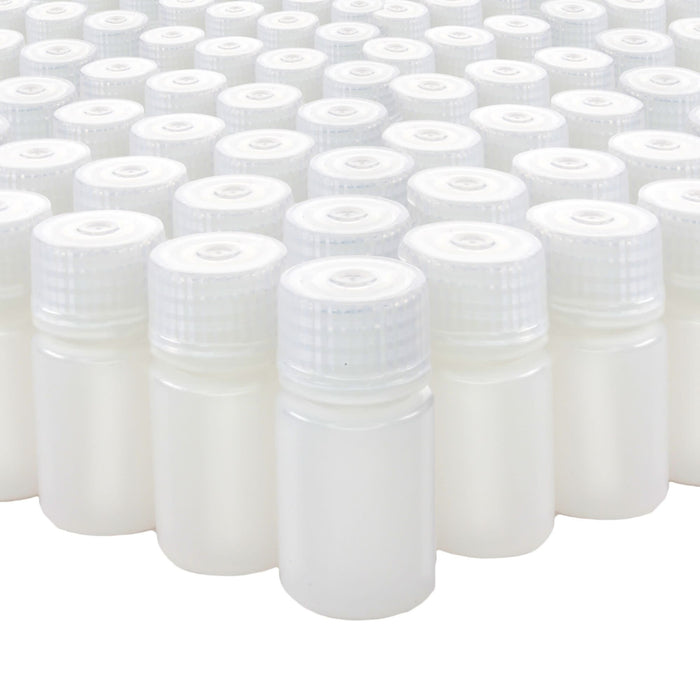 Eisco - Bulk Pack of 2000, 15mL Narrow Mouth HDPE Translucent Reagent Bottles with Polypropylene Caps, Non-Sterile, Leak-Proof, Chemical Resistant Laboratory Storage Bottles, -100 to 120°C Temperature Range