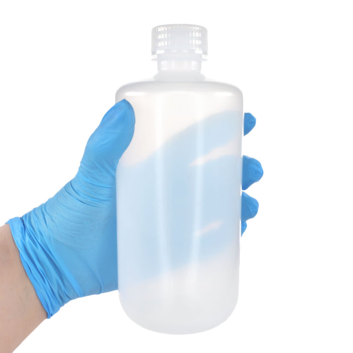 Eisco - Pack of 12, 500mL Narrow Mouth LDPE Translucent Reagent Bottles with Polypropylene Caps, Non-Sterile, Leak-Proof, Chemical Resistant Laboratory Storage Bottles, -100 to 80°C Temperature Range