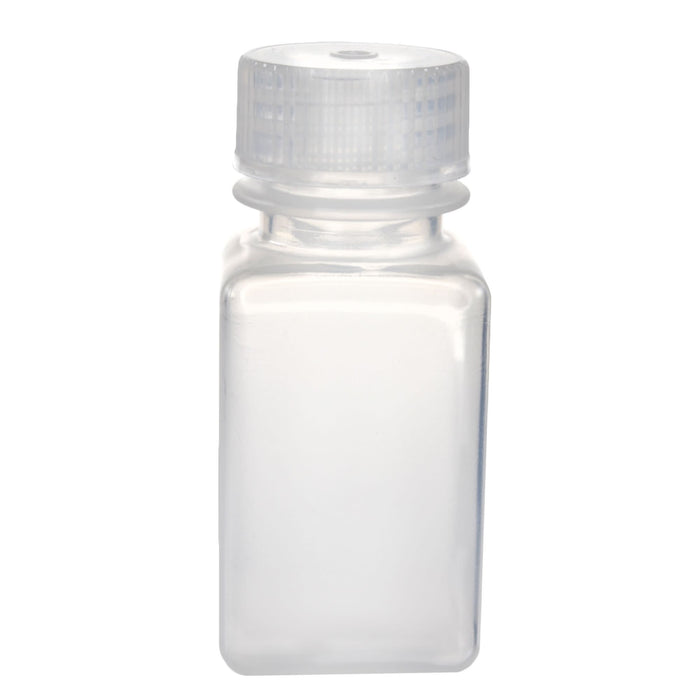 Eisco - Pack of 12, 60mL Square Polypropylene Reagent Bottles with Wide Mouth Polypropylene Caps, Translucent, Autoclavable, Leak-Proof, Chemical Resistant, 0-135°C