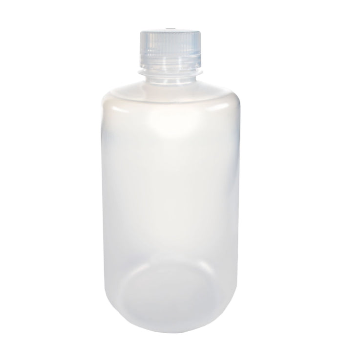 Eisco - Pack of 12, 1L Narrow Mouth Polypropylene Reagent Bottles with Polypropylene Caps, Autoclavable, Translucent, Non-Sterile, Leak-Proof, 0-135°C Temperature Range, Ideal for Lab Storage and Transport
