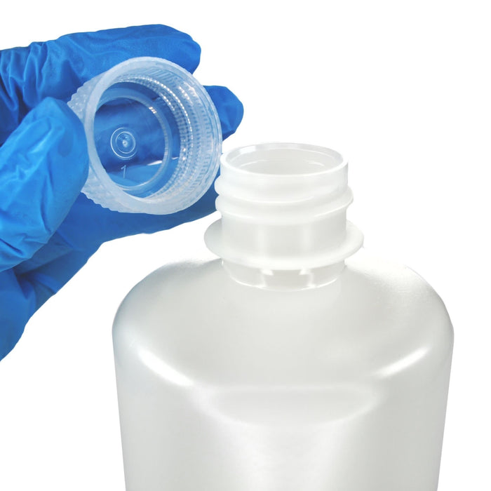 Eisco - Bulk Pack of 125, 500mL Narrow Mouth HDPE Translucent Reagent Bottles with Polypropylene Caps, Non-Sterile, Leak-Proof, Chemical Resistant Laboratory Storage Bottles, -100 to 120°C Temperature Range