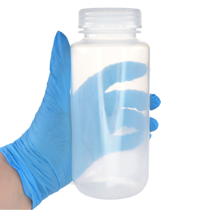 Eisco - 500mL Wide Mouth Polypropylene Translucent Reagent Bottles with Polypropylene Caps, Pack of 12, Non-Sterile, Autoclavable, Leakproof Laboratory Storage Bottles, 0-135°C Temperature Range