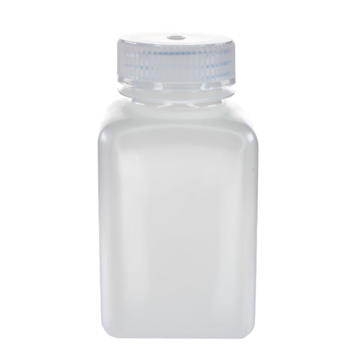 Eisco - Pack of 12, Sterile 175mL Square HDPE Reagent Bottles with Wide Mouth Polypropylene Caps, Translucent, Non-Autoclavable, Leak-Proof, Chemical Resistant, -100°C to 120°C, Ideal for Laboratory and Industrial Use
