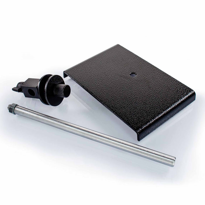 Eisco - Ticker Tape Holder Stand for Physics Timing and Motion Experiments - Includes Steel Rod and Base, 10mm Rod Diameter, Compatible with Roll Dispensers