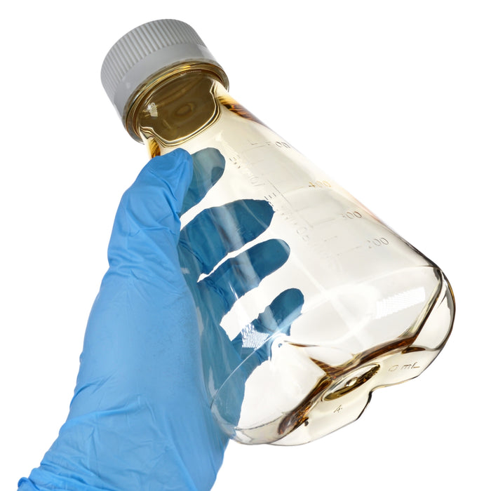 Eisco - Pack of 1, 500mL Sterile Polycarbonate Erlenmeyer Flask, Vented, Baffled Bottom, Gamma Sterilized, USP Class VI, Lab-Grade, Shaker Compatible, Cell Culture, Mixing