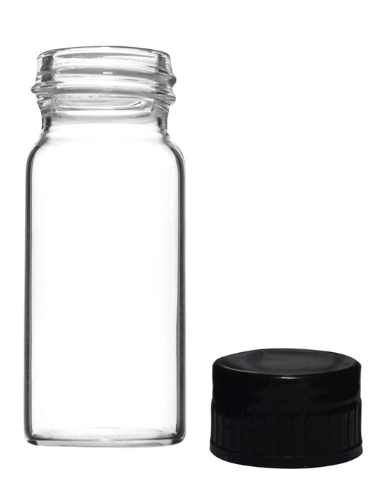 Culture Tube with Screw Cap, 20mL, 12/PK - 25x72mm - Flat Bottom - Borosilicate Glass