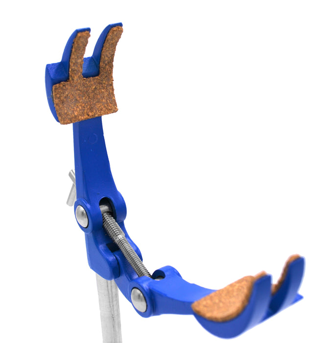 4 Prong, Cork Lined Clamp on Stainless Steel Rod - 4.1" Max Opening