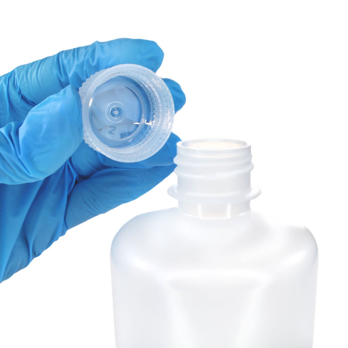 Eisco - Pack of 12, 500mL Narrow Mouth LDPE Translucent Reagent Bottles with Polypropylene Caps, Non-Sterile, Leak-Proof, Chemical Resistant Laboratory Storage Bottles, -100 to 80°C Temperature Range