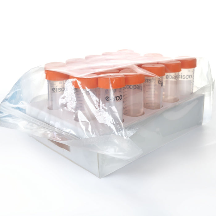 Eisco - Pack of 25, 50mL Non-Sterile Centrifuge Tubes, Polypropylene, Flat Cap, Lab-Grade, Racked