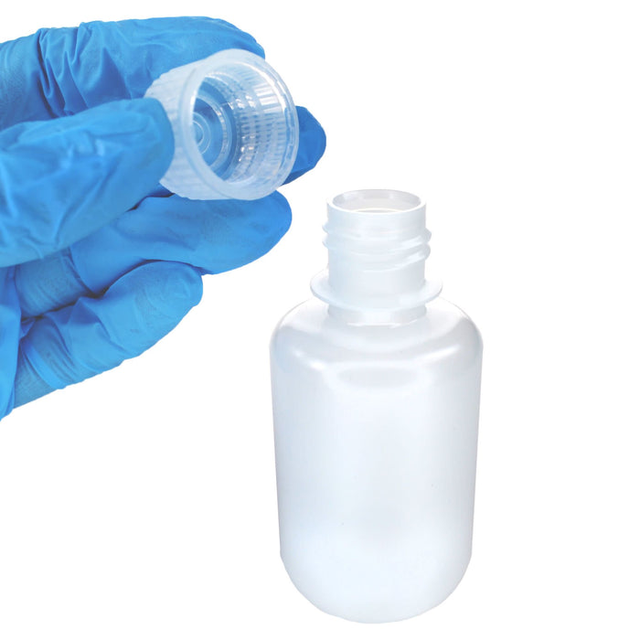 Eisco - Pack of 12, 60mL Narrow Mouth LDPE Translucent Reagent Bottles with Polypropylene Caps, Non-Sterile, Leak-Proof, Chemical Resistant Laboratory Storage Bottles, -100 to 80°C Temperature Range