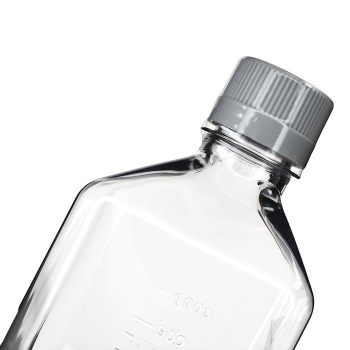 Eisco - Pack of 12, 1L PET Media Bottles with HDPE Caps, Non-Sterile, Leakproof, Tamper-Evident, Lab-Grade, Ideal for Lab Reagents, Buffers & Biopharmaceutical Processing