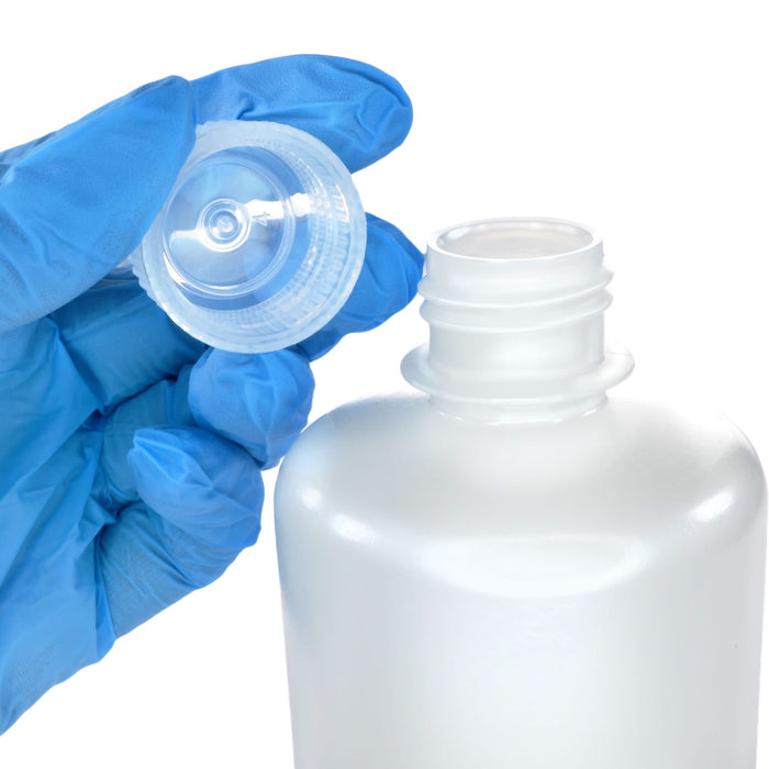 Eisco - Pack of 12, 250mL Narrow Mouth HDPE Translucent Reagent Bottles with Polypropylene Caps, Non-Sterile, Leak-Proof, Chemical Resistant, -100 to 120°C Temperature Range, Laboratory Storage and Transport