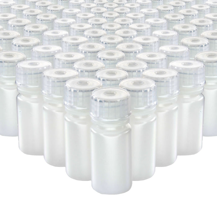 Eisco - Bulk Pack of 2000, 4mL Narrow Mouth HDPE Translucent Reagent Bottles with Polypropylene Caps, Non-Sterile, Leak-Proof, Chemical Resistant Laboratory Storage Bottles, -100 to 120°C Temperature Range
