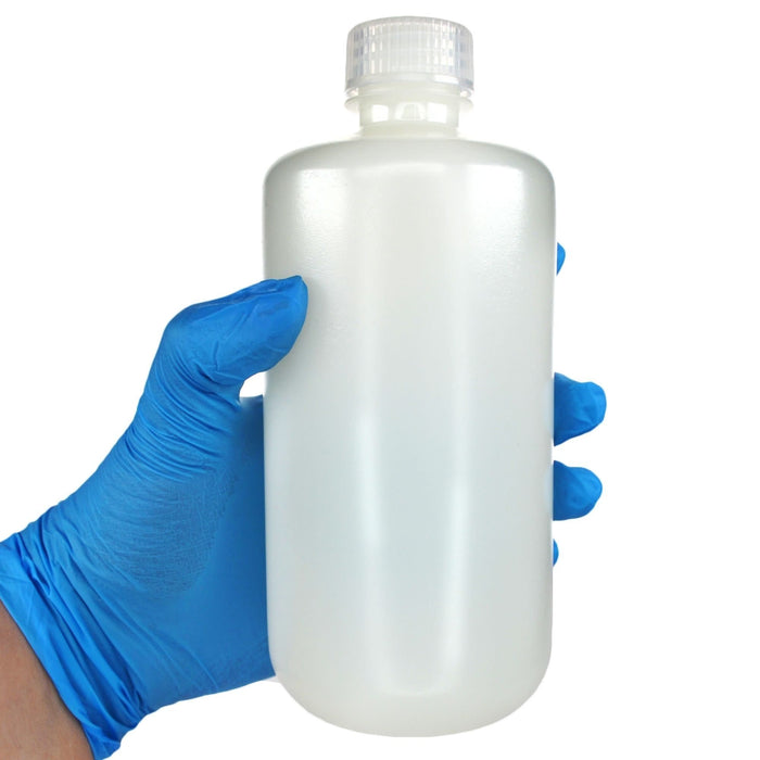 Eisco - Bulk Pack of 125, 500mL Narrow Mouth HDPE Translucent Reagent Bottles with Polypropylene Caps, Non-Sterile, Leak-Proof, Chemical Resistant Laboratory Storage Bottles, -100 to 120°C Temperature Range