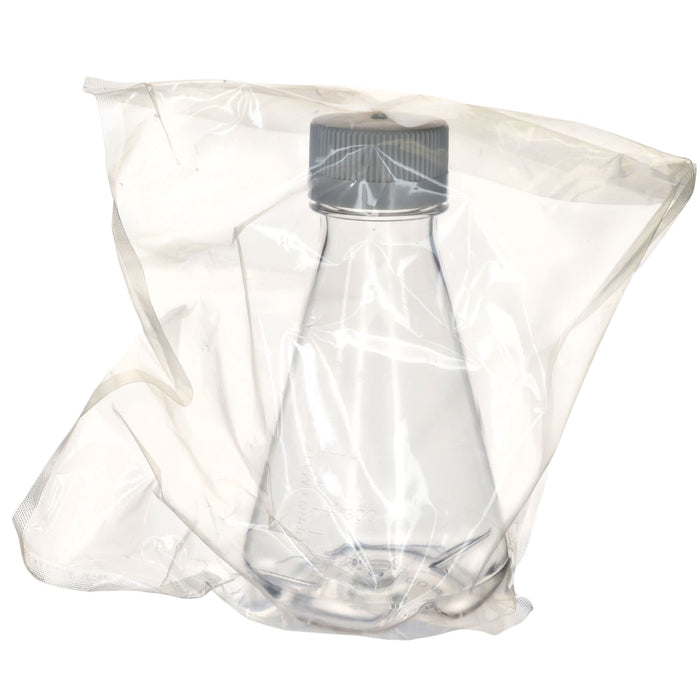 Eisco - Pack of 12, 500mL Sterile PETG Erlenmeyer Flasks, Non-Vented, Baffled Bottom, Gamma Sterilized, USP Class VI, Lab-Grade, Chemical Storage, Cell Culture, Mixing