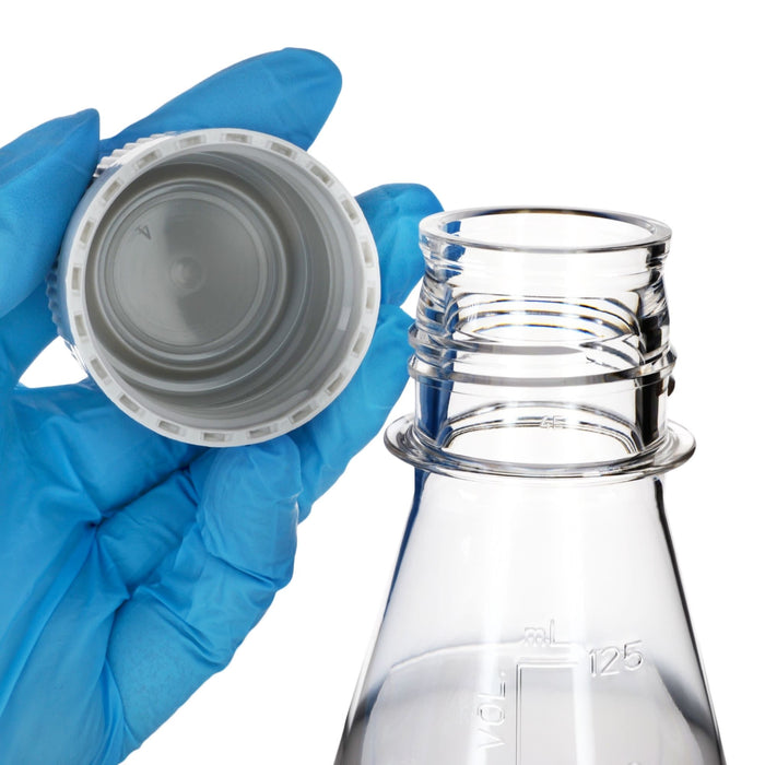 Eisco - Pack of 24, 125mL Sterile PETG Erlenmeyer Flasks, Non-Vented, Flat Bottom, Lab-Grade, Gamma Sterilized, USP Class VI, Ideal for Cell Culture, Biopharmaceutical Processing, Chemical Storage