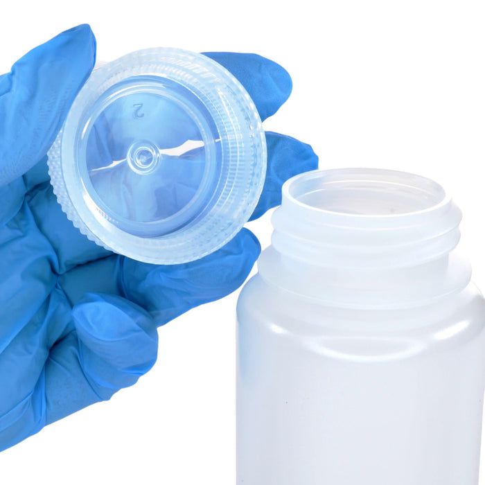 Eisco - 125mL Wide Mouth LDPE Reagent Bottles with Polypropylene Caps, Pack of 12, Non-Sterile, Translucent Laboratory Containers, -100 to 80°C Temperature Range