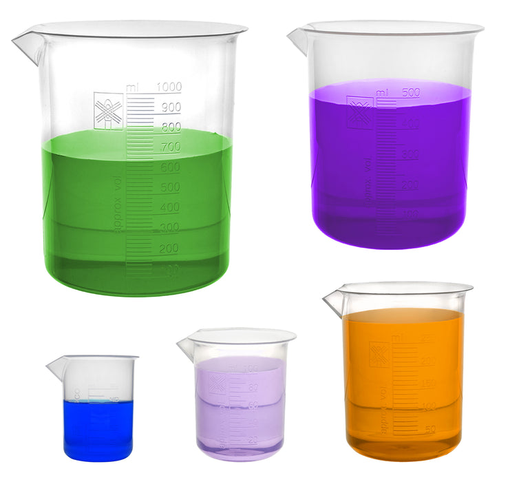 15-Piece Ultimate Plastics Science Lab Set with Beakers, Cylinders, Pipettes and Brush