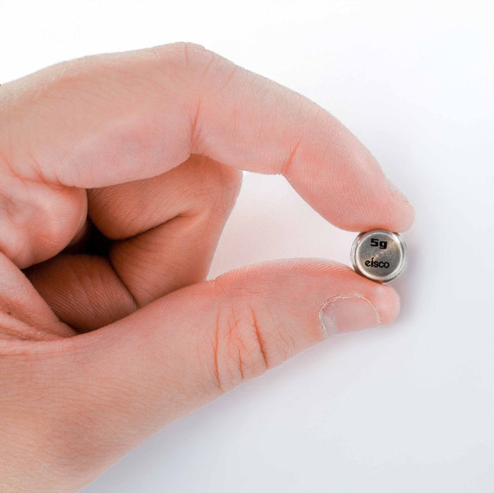 Eisco - 5g Stainless Steel Balance Weight - Slotted Calibration Mass for Physics, Laboratory, and Scale Calibration - Spare Mass for Metric Sets