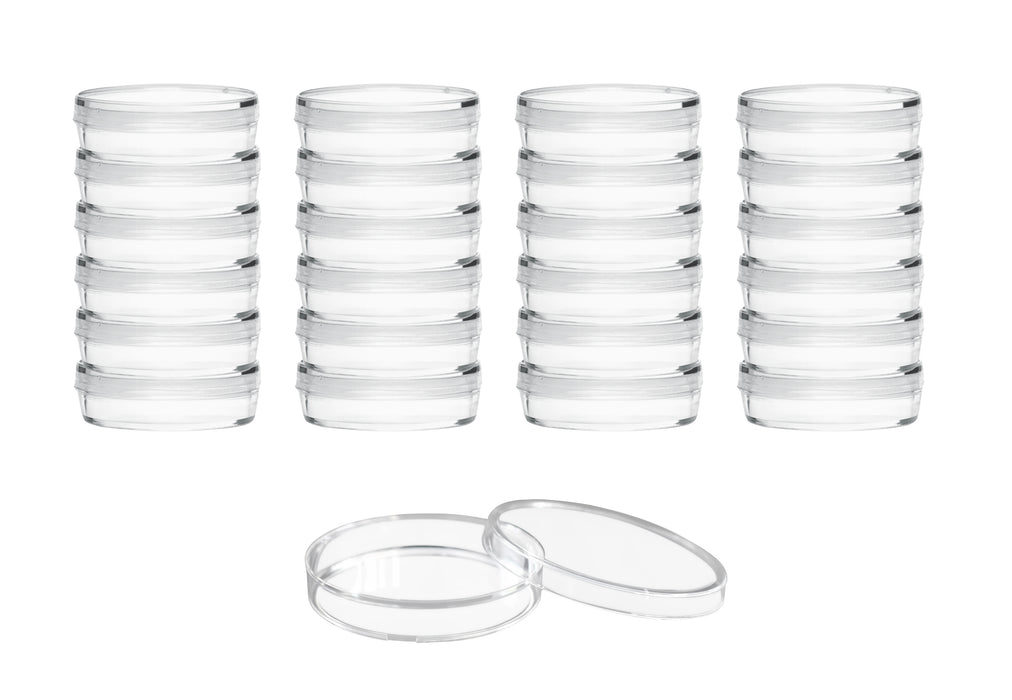 25PK Disposable Petri Dish with Lid - Sterile - 35x15mm - Polystyrene - Triple Vented - Transparent