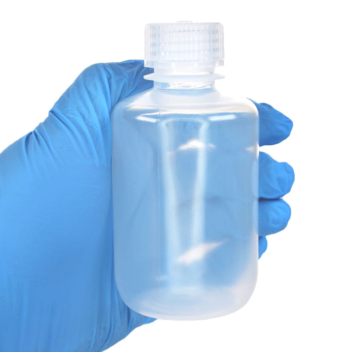 Eisco - Pack of 12, 125mL Narrow Mouth Polypropylene Reagent Bottles with Polypropylene Caps, Autoclavable, Translucent, Non-Sterile, Leak-Proof, 0-135°C Temperature Range, Ideal for Lab Storage and Transport