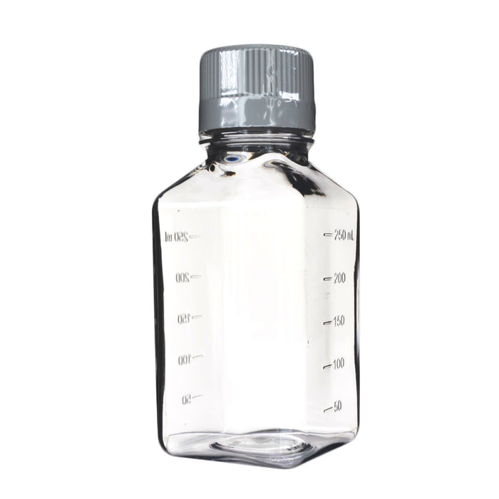 Eisco - Pack of 30, 250mL Sterile PET Media Bottles with HDPE Caps, Leakproof, Tamper-Evident, Lab-Grade, Ideal for Lab Reagents, Buffers & Biopharmaceutical Processing