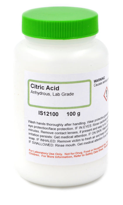 Citric Acid, 100g - Anhydrous - Lab-Grade - The Curated Chemical Collection