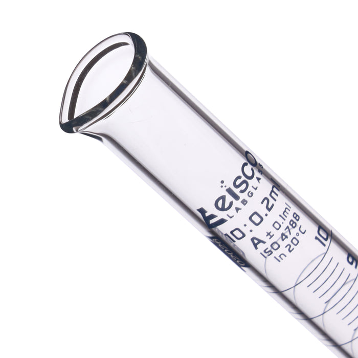 Graduated Cylinder, 10ml - Class A - Blue Graduations - Hexagonal Base