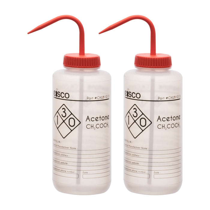 2PK Acetone Wash Bottles, 1000ml - Polyethylene - One Color